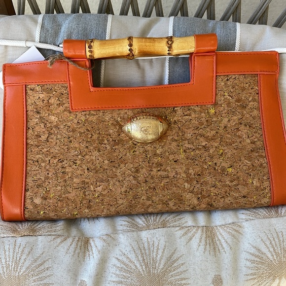 Diane&Kelly Boutique Handbags - Fashion Football Gold Metallic Clutch Handbag